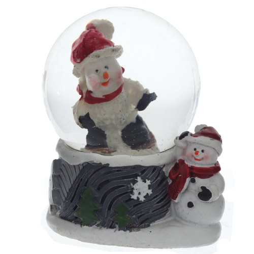 Фигурка декоративная "Снеговик" в стекл шаре, L5,5 W5 H6 см, 2в. фото 2 Фигурка декоративная "Снеговик" в стекл шаре, L5,5 W5 H6 см, 2в. фото 2