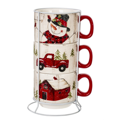 Набор из 3-х чашек на подставке (3x400 мл), L14,5 W12,5 H23 см фото 5