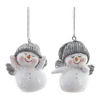 Фигурка декоративная подвесная "Снеговик",   L4,5 W4 H5,5 см, 2в.
