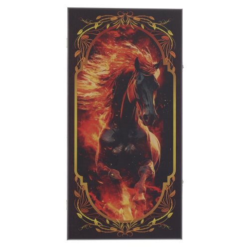 Игра настольная 2 в 1 ( шашки, нарды) "Огненная лошадь", L60 W30 H4 см фото 2