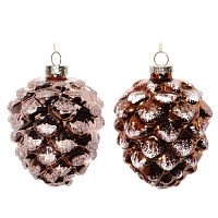 Украшение новогоднее "Снежная шишка", L8 W8 H11 см, 2в.