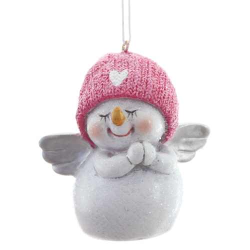 Фигурка декоративная подвесная "Снеговик",   L5,5 W4,5 H7,5 см, 2в. фото 2