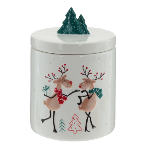 Емкость для сыпучих продуктов "Олени", D 10.5 см, L13,5 W13,5 H21 см Емкость для сыпучих продуктов "Олени", D 10.5 см, L13,5 W13,5 H21 см