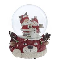 Фигурка декоративная "Дед Мороз" в стекл шаре (ключ,муз), L11 W10 H14 см