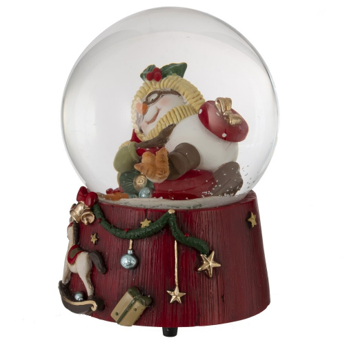 Фигурка декоративная "Снеговик" в стекл шаре (ключ,муз), D 10 см, L10 W10 H14 см фото 2 Фигурка декоративная "Снеговик" в стекл шаре (ключ,муз), D 10 см, L10 W10 H14 см фото 2