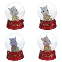 Фигурка декор в стекл шаре "Лошадка", L4,5 W4,5 H5,5 см, 4в.