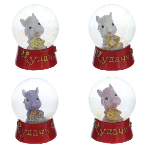 Фигурка декор в стекл шаре "Лошадка", L4,5 W4,5 H5,5 см, 4в.