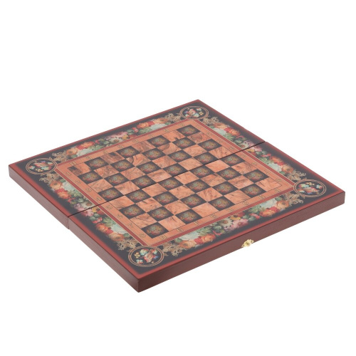 Игра настольная 3 в 1 (шахматы, шашки, нарды) "Цветы", L50 W25 H6 см фото 4 Игра настольная 3 в 1 (шахматы, шашки, нарды) "Цветы", L50 W25 H6 см фото 4