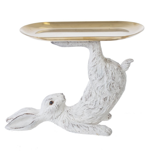 Фигурка декоративная "Заяц" с подставкой, L20 W8,5 H15 см фото 4