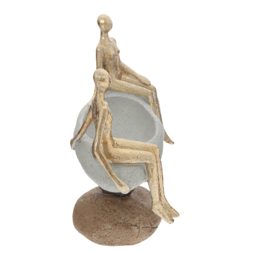 Фигурка декоративная "Влюбленная пара" с подставкой д/мелочей, L20 W10 H21 см фото 2