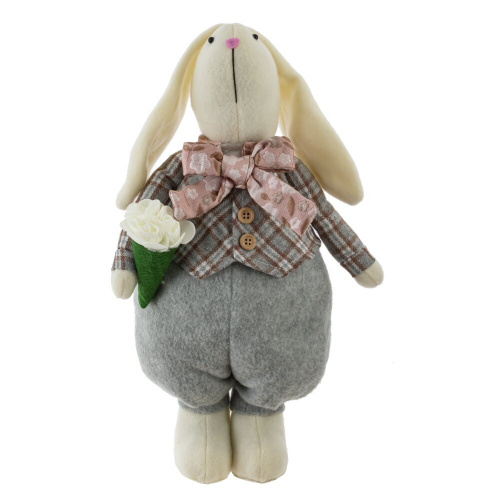 Игрушка набивная "Заяц/Зайка", L18 W10 H34 см, 2в. фото 2 Игрушка набивная "Заяц/Зайка", L18 W10 H34 см, 2в. фото 2