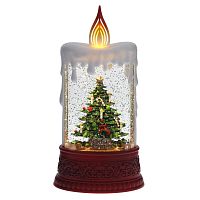 Изделие декоративное "Свеча" (подсвет, муз, вьюга, 3хААА н/п +USB), L12,5 W8 H24,5 см