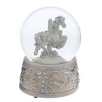 Фигурка декоративная в стекл шаре "Карусель" (ключ, муз, движ), L9 W9 H13,5 см