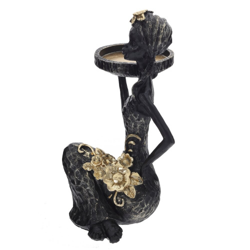 Фигурка декоративная "Африканка" с подставкой д/мелочей, L16,5 W12,5 H24 см фото 3