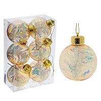 Набор из 6шт Украшение новогоднее "Шар", D 8 см, L23,5 W8 H15,5 см