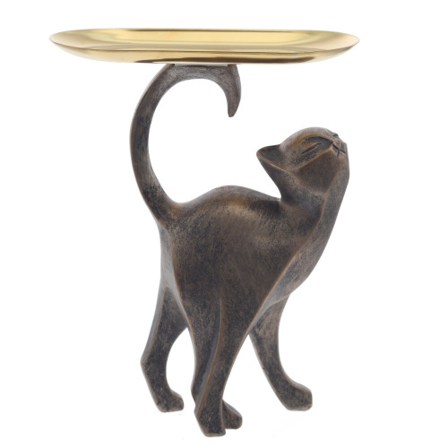 Фигурка декоративная "Кошка" с подносом, L17,5 W8,5 H22,5 см фото 2