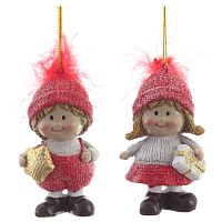 Фигурка декоративная подвесная "Дети",   L4 W3 H7,5 см, 2в.