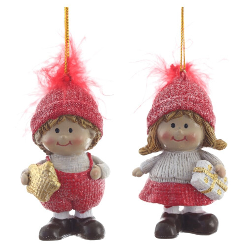 Фигурка декоративная подвесная "Дети", L4 W3 H7,5 см, 2в. Фигурка декоративная подвесная "Дети", L4 W3 H7,5 см, 2в.