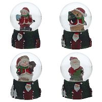 Фигурка декор в стекл шаре "Дед Мороз/Снеговик/Мишка", D 4.5 см, L4,5 W4,5 H6 см, 4в. Фигурка декор в стекл шаре "Дед Мороз/Снеговик/Мишка", D 4.5 см, L4,5 W4,5 H6 см, 4в.