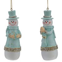 Фигурка декоративная подвесная "Снеговик", L4 W4 H11,5 см, 2в.