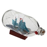 Изделие декоративное "Корабль в бутылке" (подсветка, 3xLR44), L18,5 W8 H9,5 см