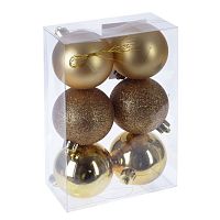 Набор из 6шт, Украшение новогоднее Шар "Снежок золотой", D6 см, L17,5 W6 H11,5 см Набор из 6шт, Украшение новогоднее Шар "Снежок золотой", D6 см, L17,5 W6 H11,5 см
