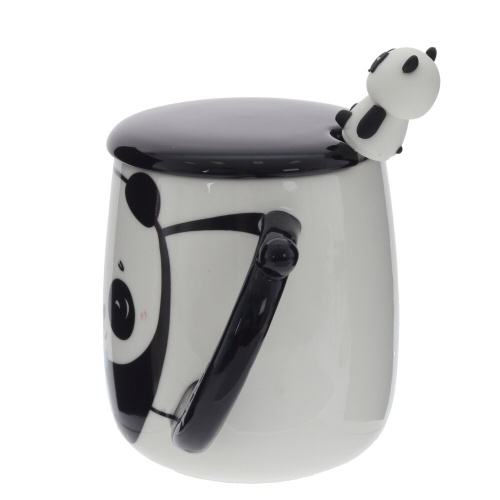 Кружка с крышкой и ложкой, 400 мл, L12 W9 H13 см фото 2