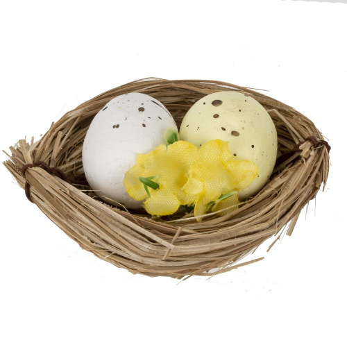 Набор из 6-ти изделий декоративных "Гнездо пасхальное" (6*4,5*2), L18 W12 H3 см фото 2