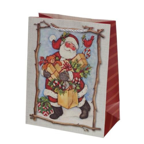 Пакет подарочный S (бумага 210г/м2, блок 12шт), L18 W10 H23 см, 4в. фото 3