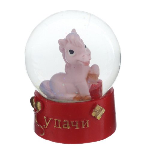 Фигурка декор в стекл шаре "Лошадка", L6 W6 H8 см, 2в. фото 2