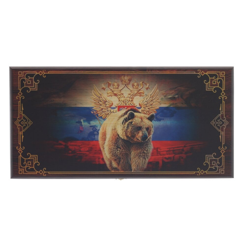 Игра настольная 2 в 1 ( шашки, нарды) "Русский медведь", L50 W25 H3 см фото 2 Игра настольная 2 в 1 ( шашки, нарды) "Русский медведь", L50 W25 H3 см фото 2