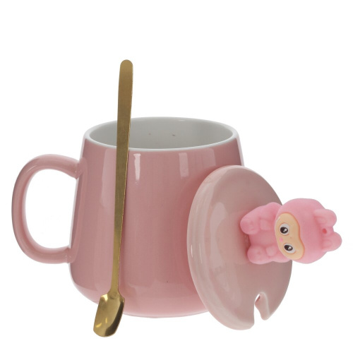 Кружка с крышкой и ложкой, 470 мл, L13,5 W10 H15 см фото 3