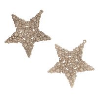 Набор из 2шт Украшение новогоднее "Звезда", L10 W1 H10 см Набор из 2шт Украшение новогоднее "Звезда", L10 W1 H10 см