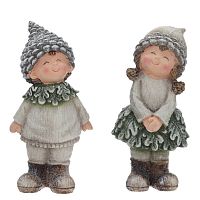 Фигурка декоративная "Мальчик/ Девочка, L9,5 W6,5 H19 см, 2в.