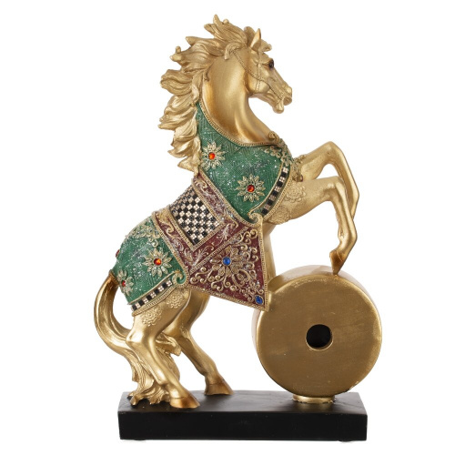 Фигурка декоративная "Лошадь" с часами (AAx1,н.п.), L22,5 W7 H33 см фото 2