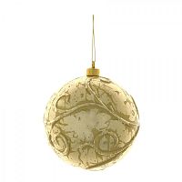 Украшение новогоднее Шар "Вензель золотистый", D10 см
