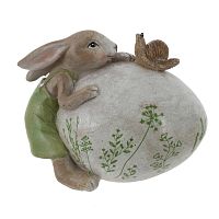 Фигурка декоративная "Заяц с яйцом", L8 W5 H6,5 см