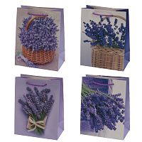 Пакет подарочный S (бумага 210г/м2, блок 12шт), L18 W10 H23 см, 4в.