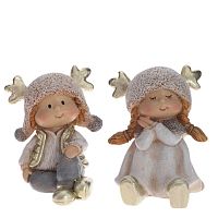 Фигурка декоративная "Мальчик/Девочка", L5,5 W6 H6,5 см, 2в.(цена за  штуку)