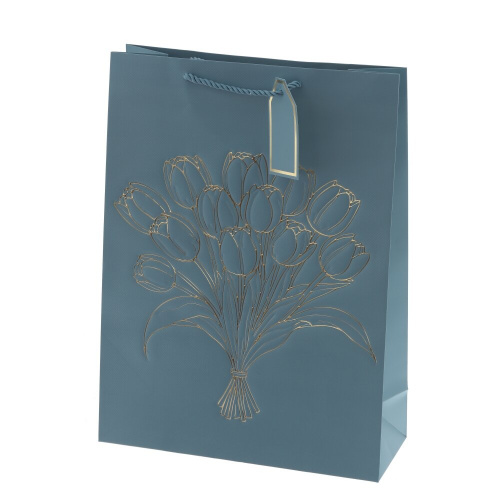 Пакет подарочный L (бумага 210г/м2, блок 12шт), L31 W12 H42 см, 4в. фото 4