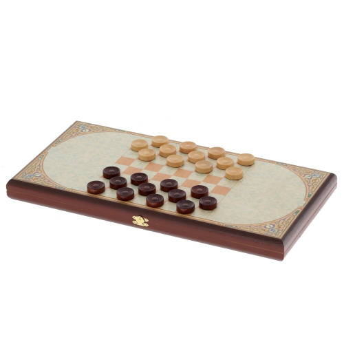 Игра настольная 2 в 1 ( шашки, нарды) "Белые лошади", L50 W25 H4 см Игра настольная 2 в 1 ( шашки, нарды) "Белые лошади", L50 W25 H4 см