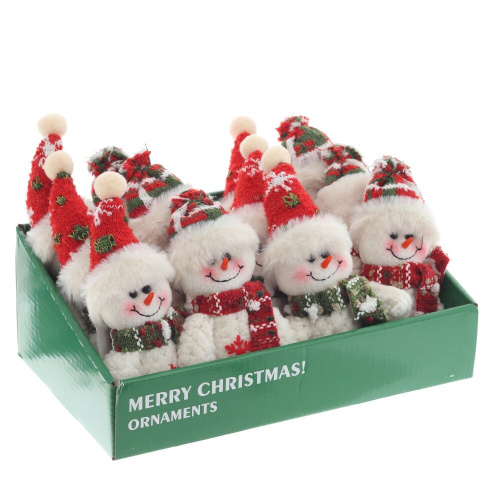 Снеговик подвесной, L12 W7 H18 см, 2в. фото 2