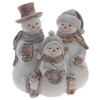 Фигурка декоративная "Снеговики", L14,5 W9,5 H16,5 см