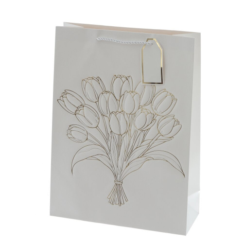 Пакет подарочный L (бумага 210г/м2, блок 12шт), L31 W12 H42 см, 4в. фото 5