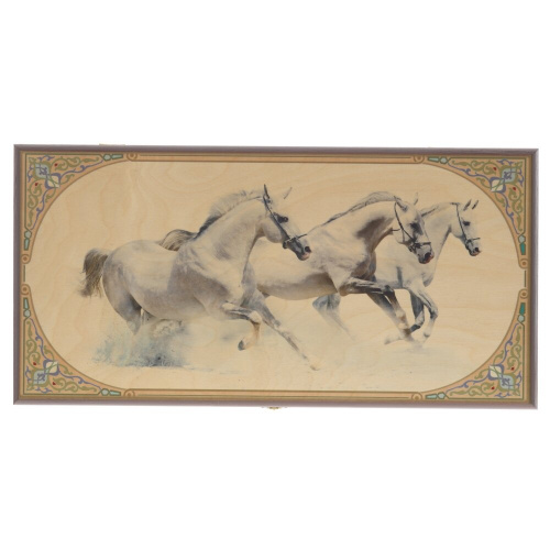 Игра настольная 2 в 1 ( шашки, нарды) "Белые лошади", L50 W25 H4 см фото 7 Игра настольная 2 в 1 ( шашки, нарды) "Белые лошади", L50 W25 H4 см фото 7