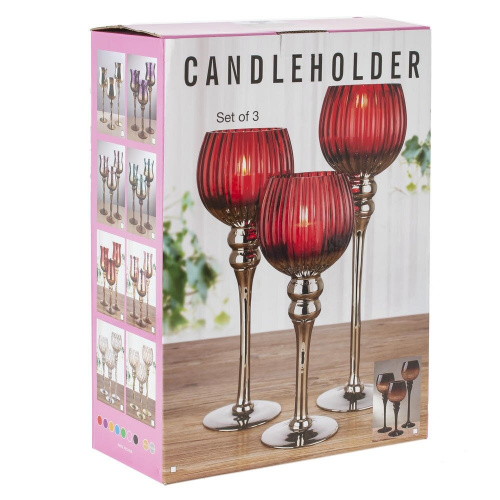 Набор из 3-х подсвечников, L33 W16 H46 см фото 5