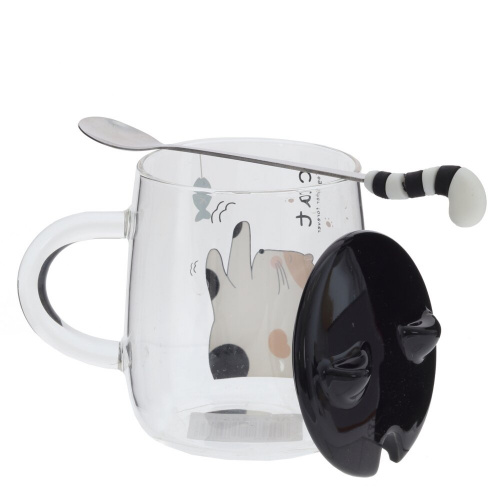 Кружка с крышкой и ложкой, 400 мл, L12 W8,5 H13 см фото 2