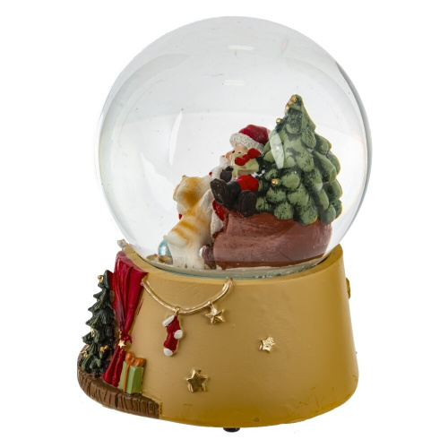 Фигурка декоративная "Дед Мороз" в стекл шаре (муз), D 10 см, L10 W10 H14 см фото 2