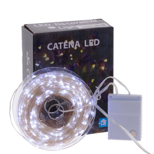 Электрогирлянда "Роса", L50м, 500 LED, хол бел, 8 тип свеч, 7W, шнур прозр леска, IP20