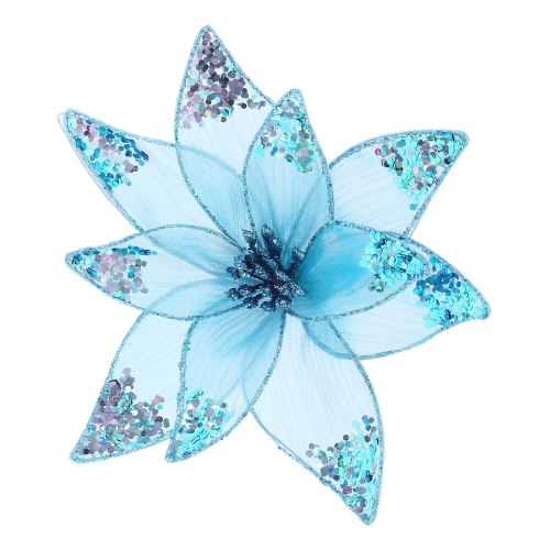 Цветок искусственный "Пуансеттия" (на клипсе), L22 W22 H9 см Цветок искусственный "Пуансеттия" (на клипсе), L22 W22 H9 см